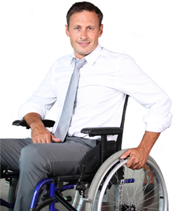 Picture: Professional Business Man in shirt and tie and using a wheelchair